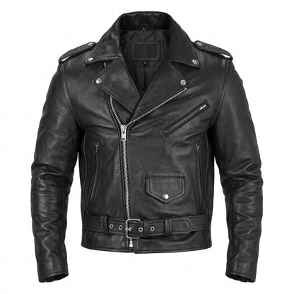 Mens Outlet House - Lylev | Asymmetrical Belted Leather Jacket Unisex