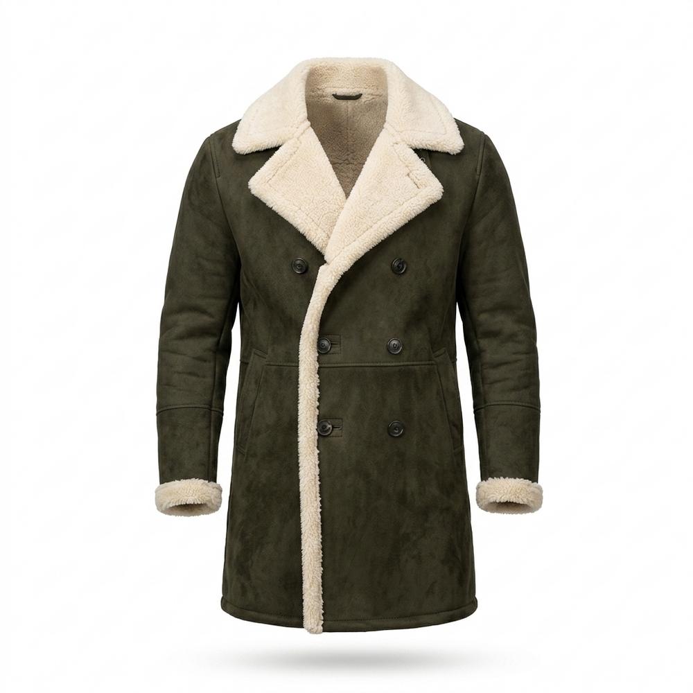 Mens Outlet House - Ronor | Shearling-Lined Double-Breasted Coat Men
