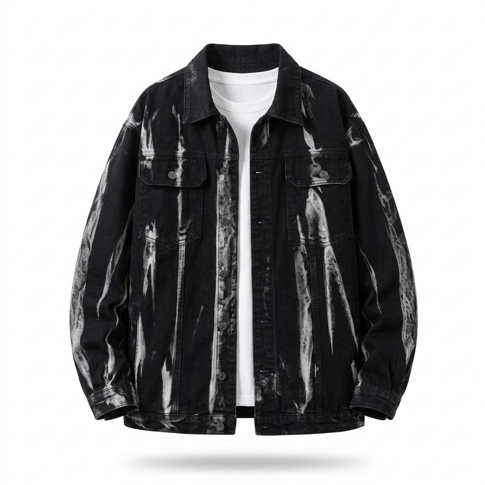 Mens Outlet House - Nonav | Tie-Dye Button-Front Denim Jacket Unisex