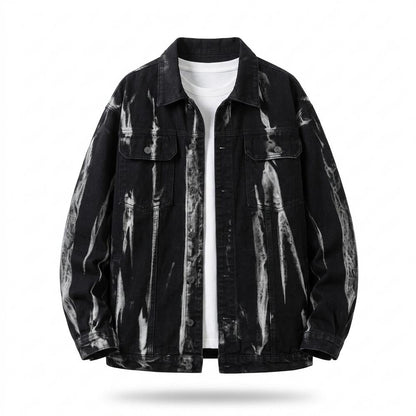 Mens Outlet House - Nonav | Tie-Dye Button-Front Denim Jacket Unisex