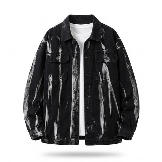 Mens Outlet House - Nonav | Tie-Dye Button-Front Denim Jacket Unisex