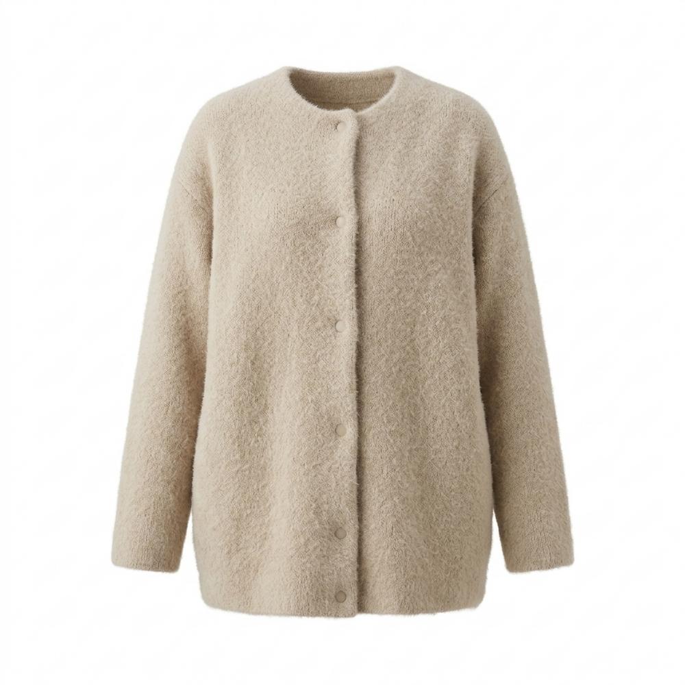 Mens Outlet House - Nolan | Collarless Textured Cardigan Women