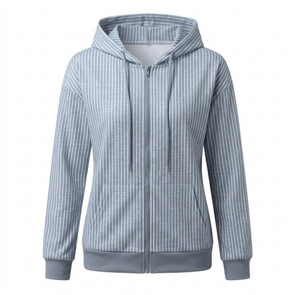 Mens Outlet House - Kazol | Striped Zip-Up Hoodie Women