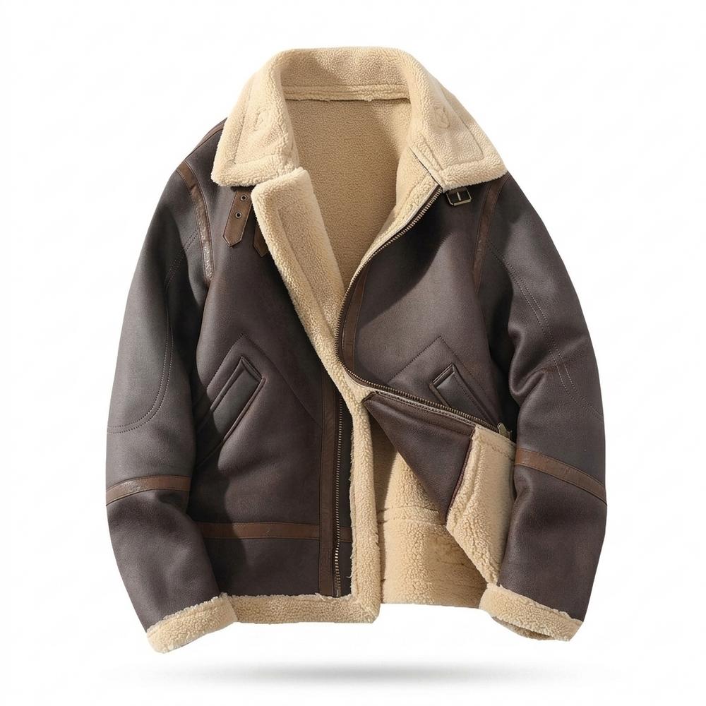Mens Outlet House - Sozed | Fleece-Lined Aviator-Style Jacket Men