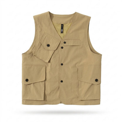 Mens Outlet House - Daren | Multi-Pocket Button-Front Vest Unisex