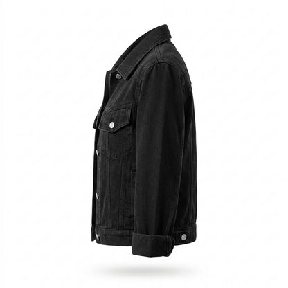 Mens Outlet House - Lolor | Button-Front Black Denim Jacket Women