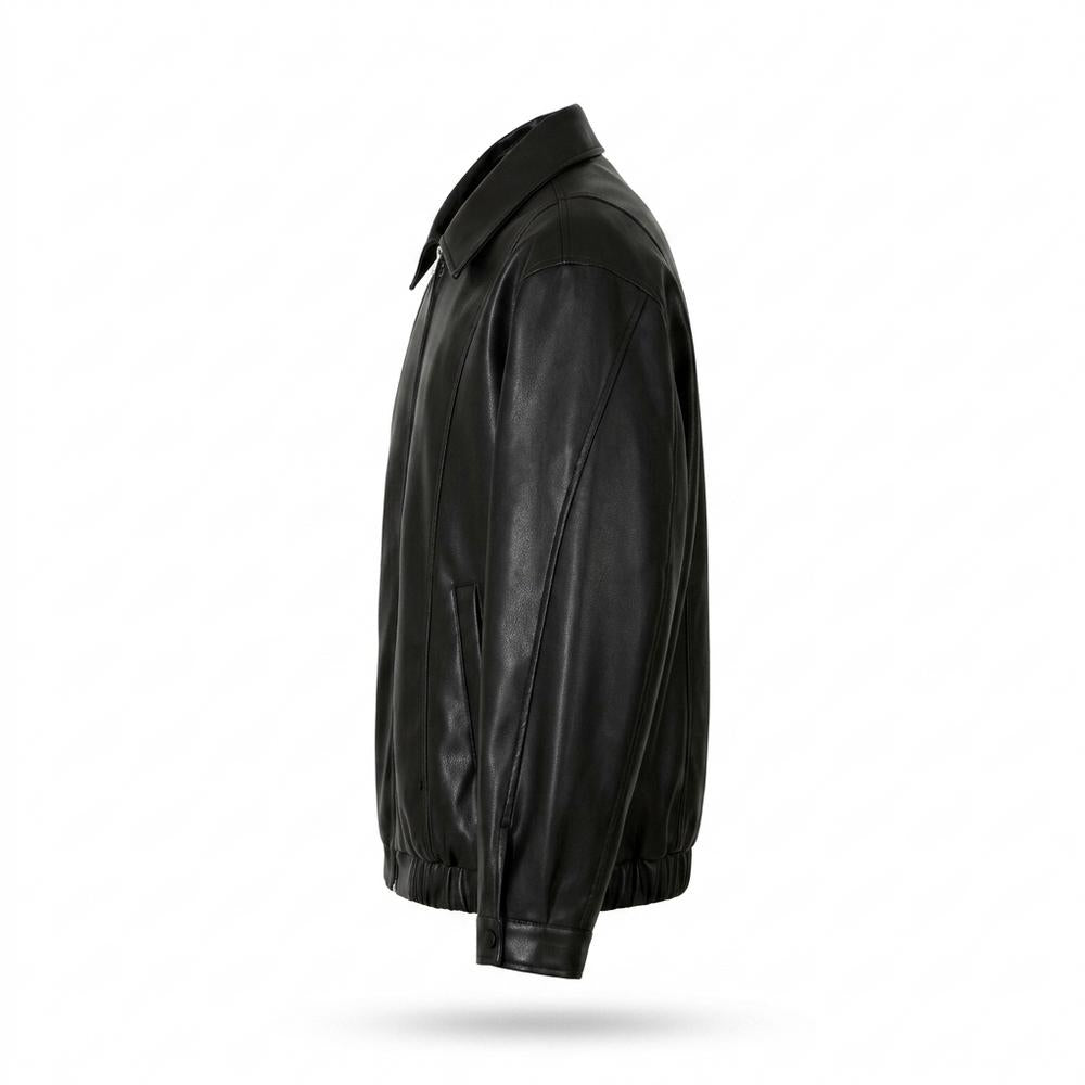 Mens Outlet House - Zamir | Zip-Up Collared Leather Jacket Unisex