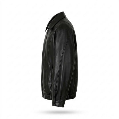 Mens Outlet House - Zamir | Zip-Up Collared Leather Jacket Unisex