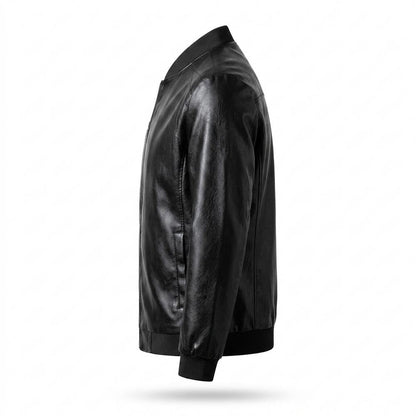 Mens Outlet House - Cavan | Zip-Up Stand-Collar Leather Jacket Men