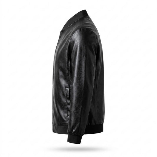 Mens Outlet House - Cavan | Zip-Up Stand-Collar Leather Jacket Men