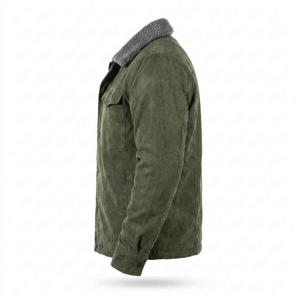 Mens Outlet House - Lelin | Sherpa-Lined Suede-Effect Jacket Men