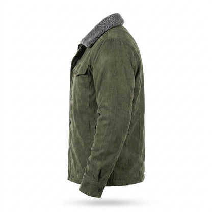 Mens Outlet House - Lelin | Sherpa-Lined Suede-Effect Jacket Men
