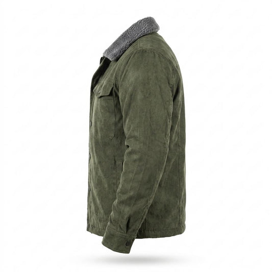 Mens Outlet House - Lelin | Sherpa-Lined Suede-Effect Jacket Men