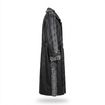 Mens Outlet House - Salar | Fur-Trimmed Belted Coat Men