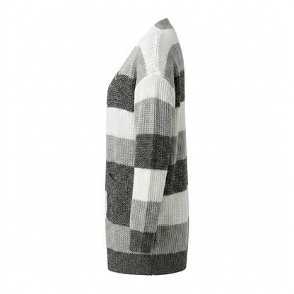 Mens Outlet House - Kufir | Striped Open-Front Knit Cardigan Women