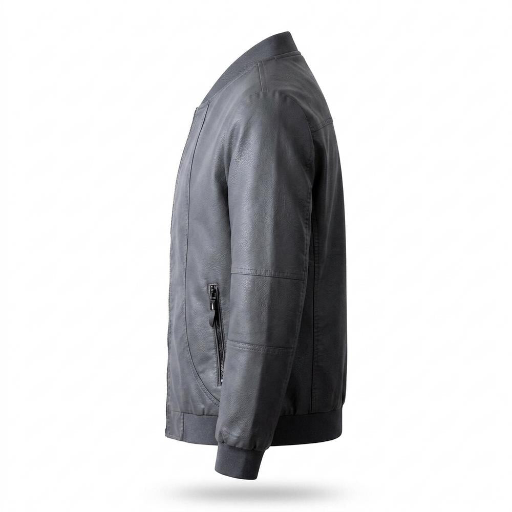 Mens Outlet House - Katir | Zip-Up Leather-Look Jacket Men