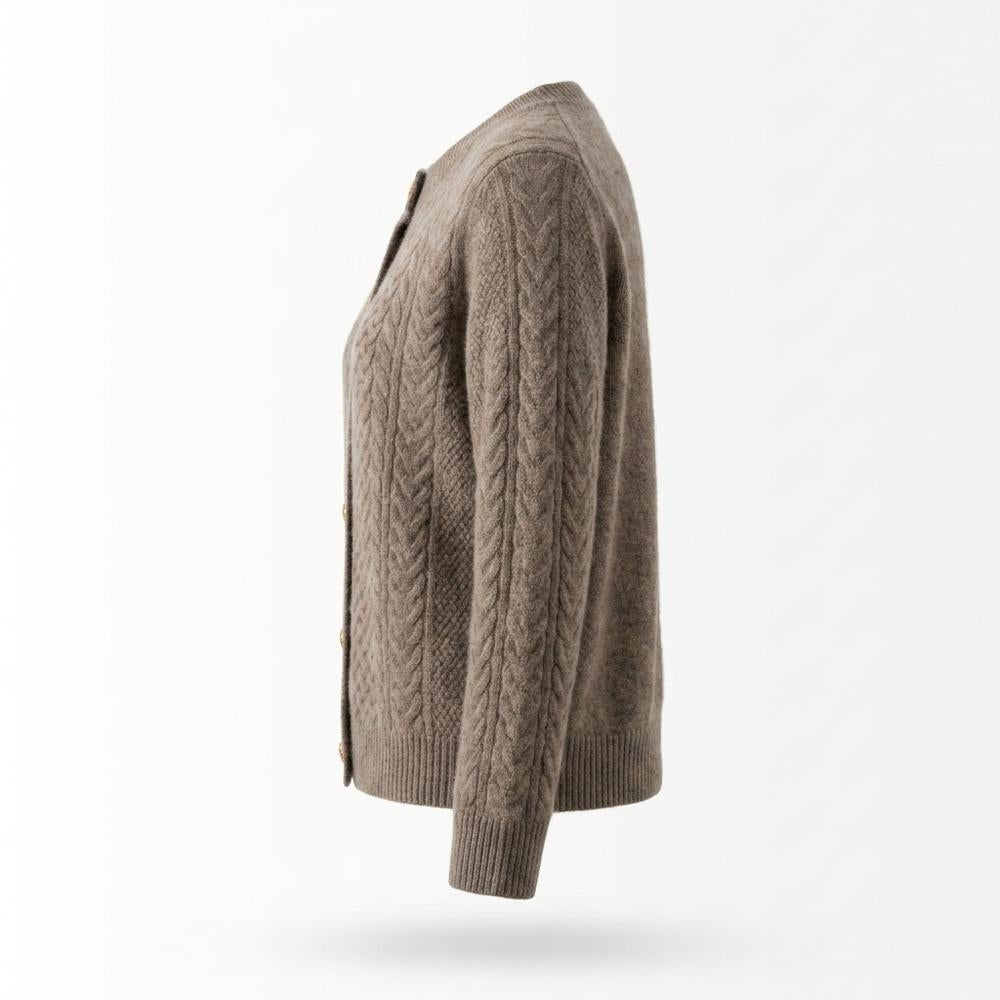 Mens Outlet House - Eltal | Cable-Knit Button-Front Knit Cardigan Women
