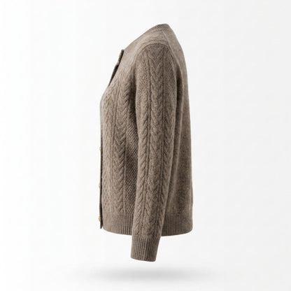 Mens Outlet House - Eltal | Cable-Knit Button-Front Knit Cardigan Women