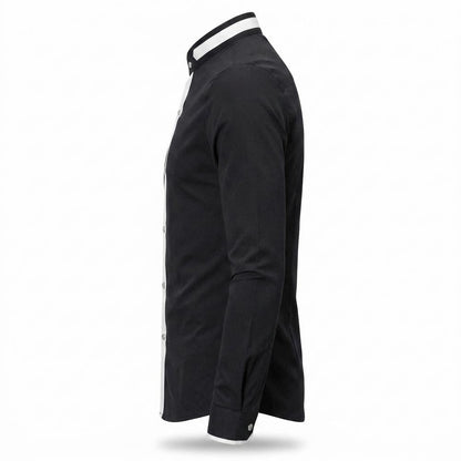 Mens Outlet House - Nozan | Stand-Collar Contrast-Placket Shirt Men