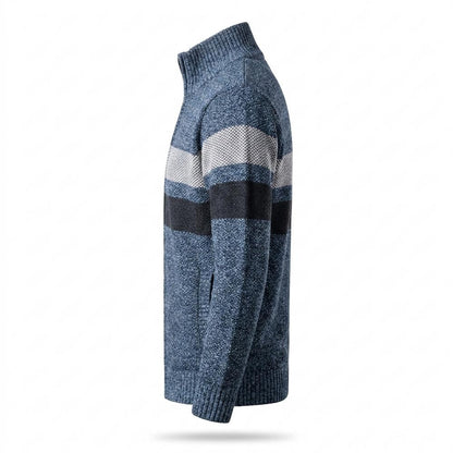 Mens Outlet House - Dasan | Zip-Up Striped Knit Cardigan Men