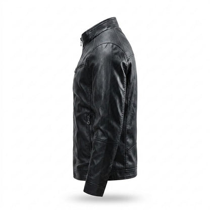 Mens Outlet House - Venav | Lined Zip-Up Leather Jacket Men
