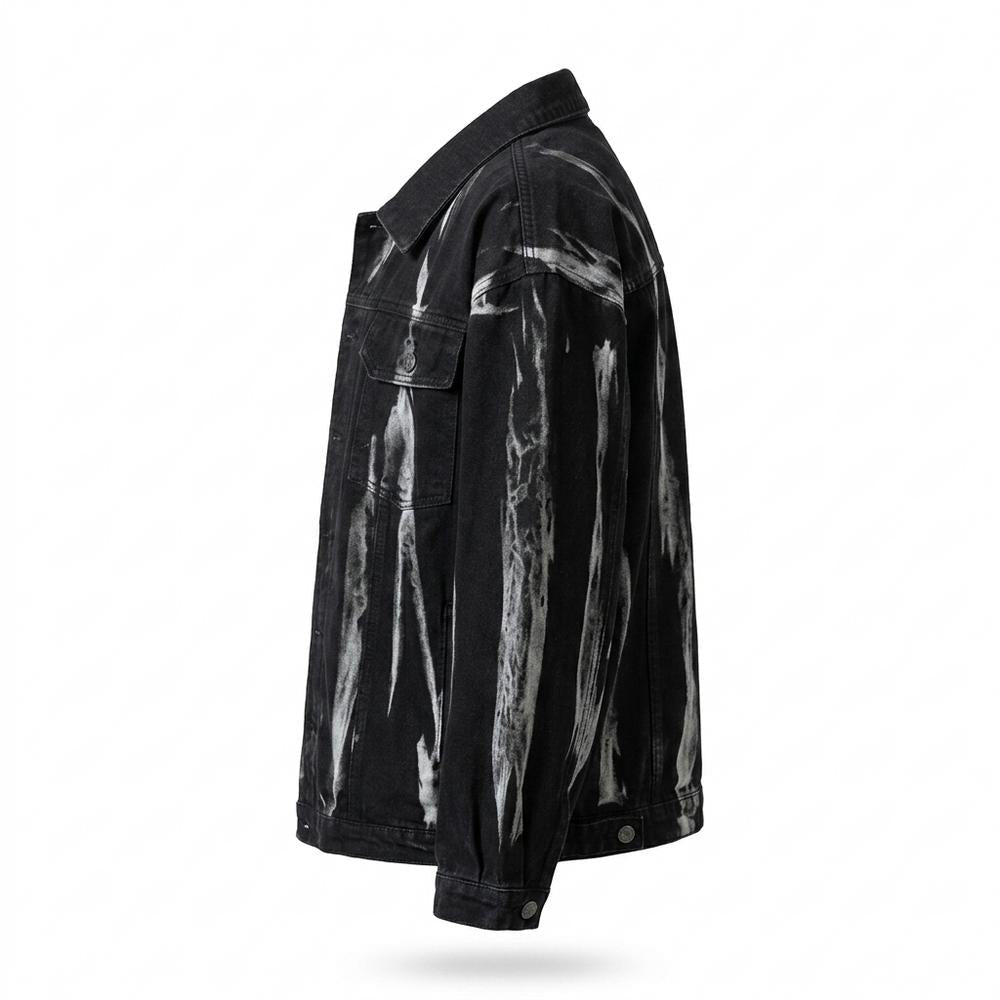 Mens Outlet House - Nonav | Tie-Dye Button-Front Denim Jacket Unisex
