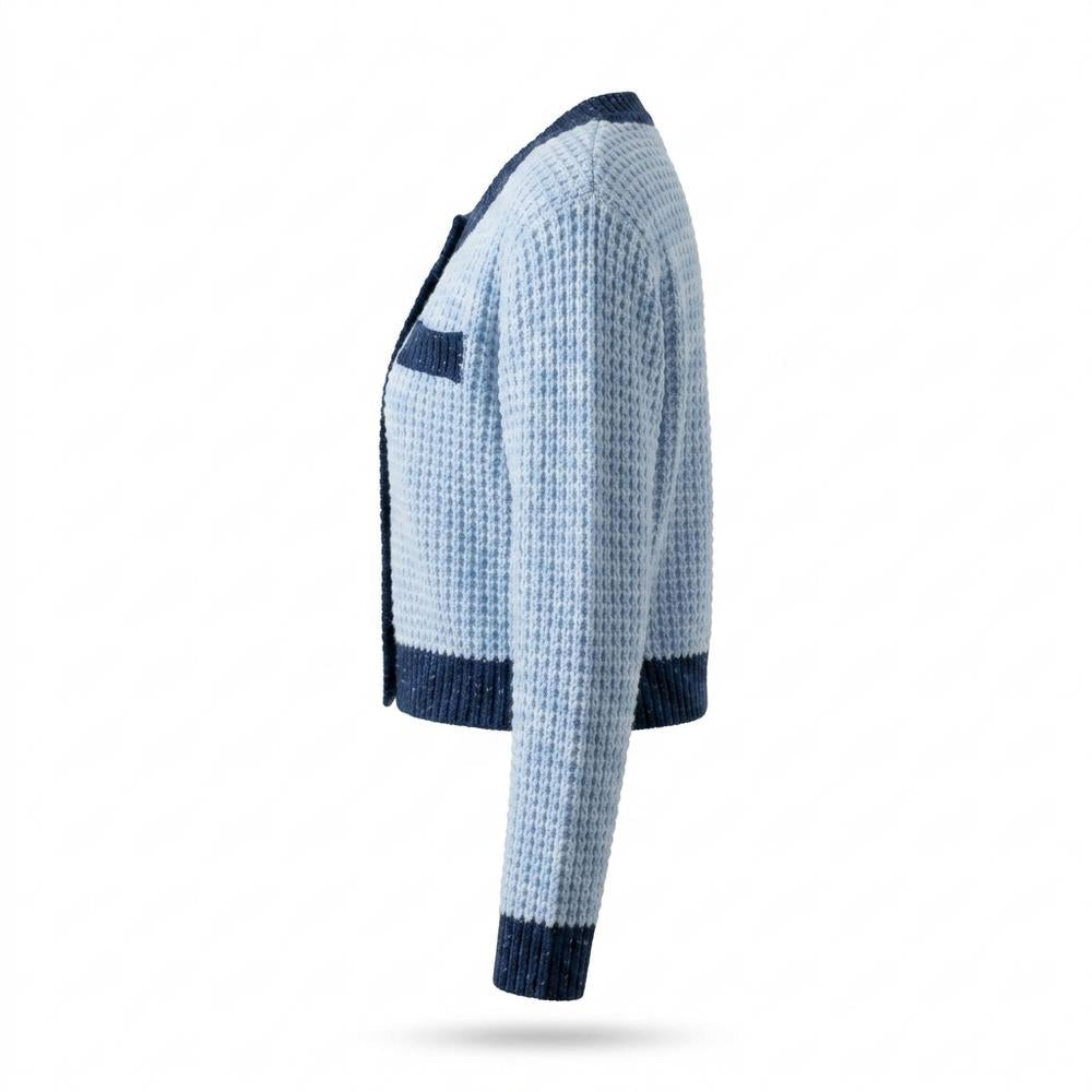 Mens Outlet House - Selor | Waffle-Knit Cropped Knit Cardigan Women
