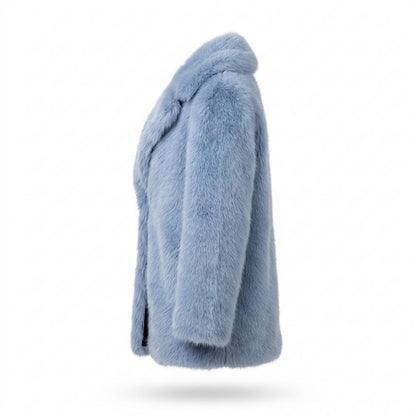 Mens Outlet House - Yoven | Faux Fur Notched Lapel Coat Women