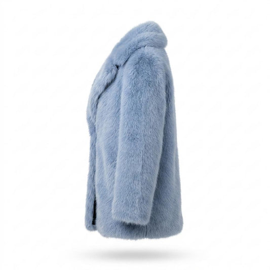 Mens Outlet House - Yoven | Faux Fur Notched Lapel Coat Women