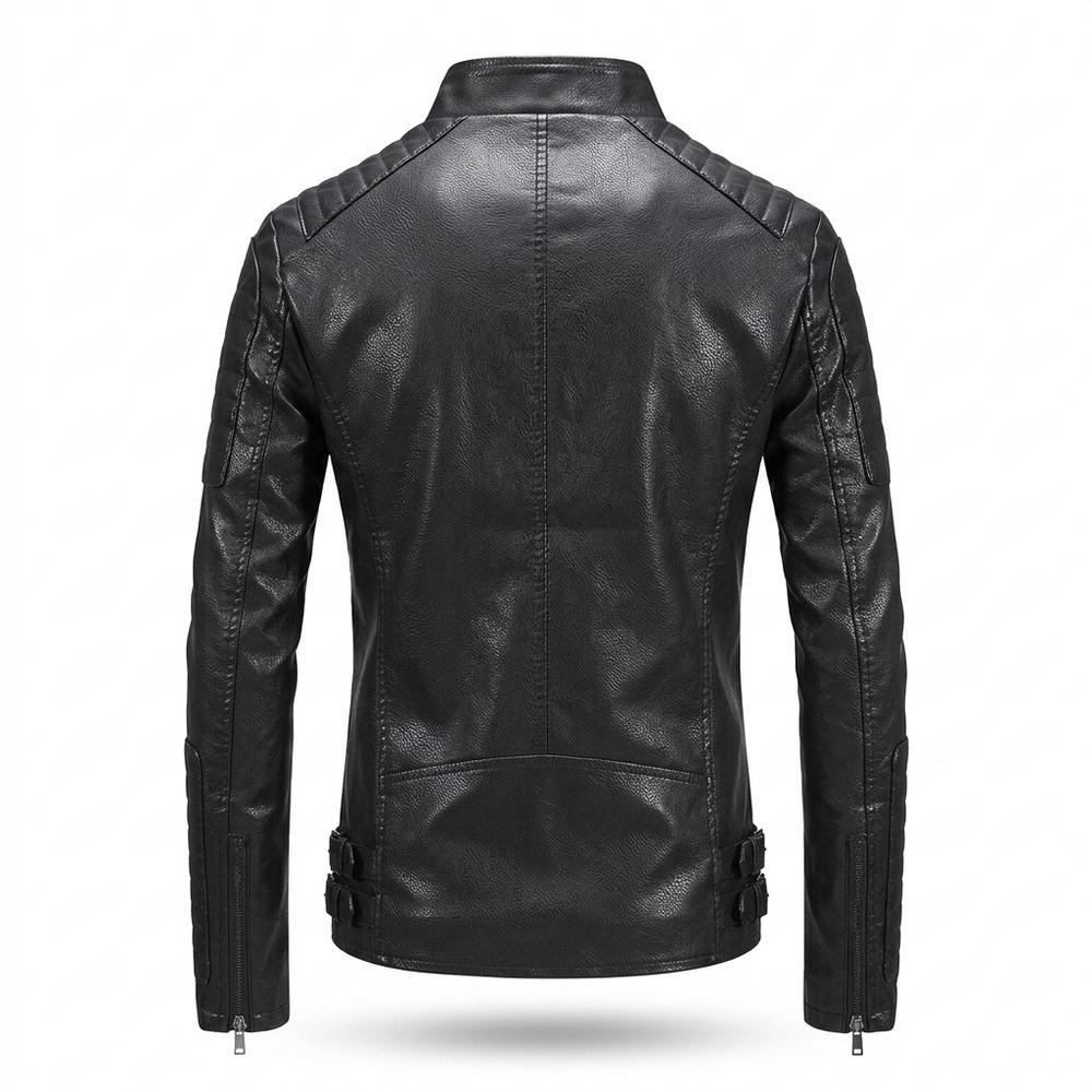 Mens Outlet House - Noven | Asymmetrical Quilted Leather Jacket Men