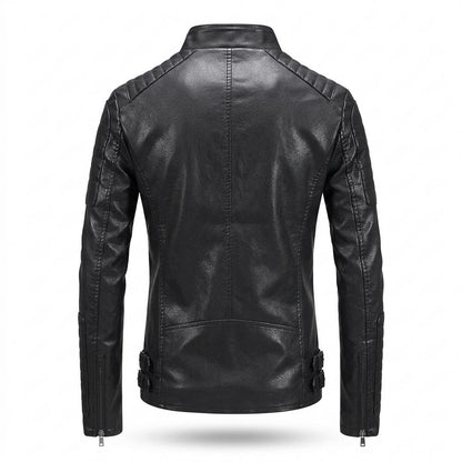 Mens Outlet House - Noven | Asymmetrical Quilted Leather Jacket Men