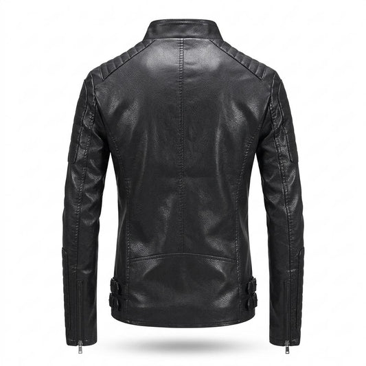 Mens Outlet House - Noven | Asymmetrical Quilted Leather Jacket Men