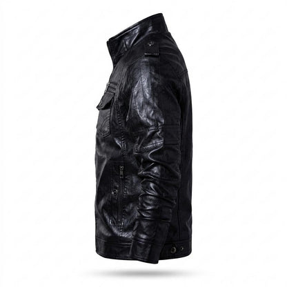 Mens Outlet House - Covin | Lined Zip-Up Leather Jacket Men