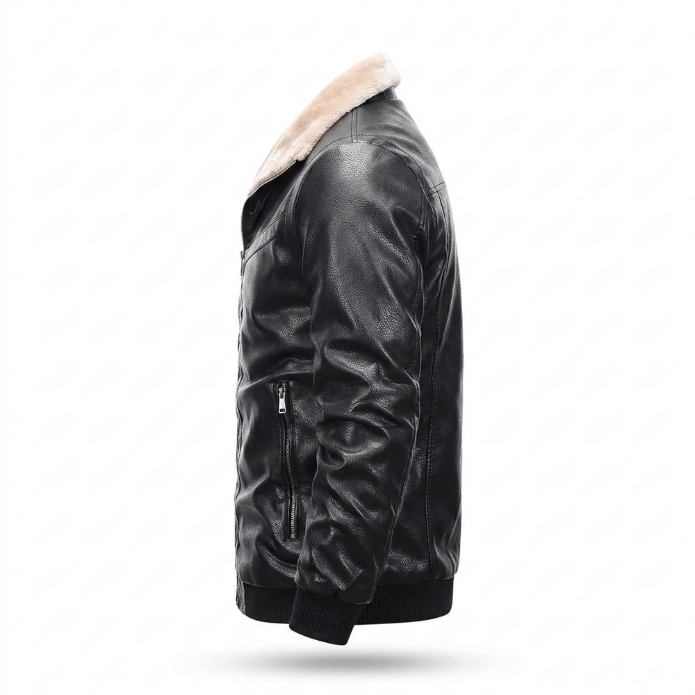 Mens Outlet House - Arser | Sherpa-Lined Faux-Leather Leather Jacket Men