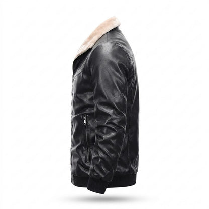 Mens Outlet House - Arser | Sherpa-Lined Faux-Leather Leather Jacket Men