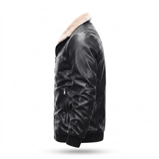 Mens Outlet House - Arser | Sherpa-Lined Faux-Leather Leather Jacket Men