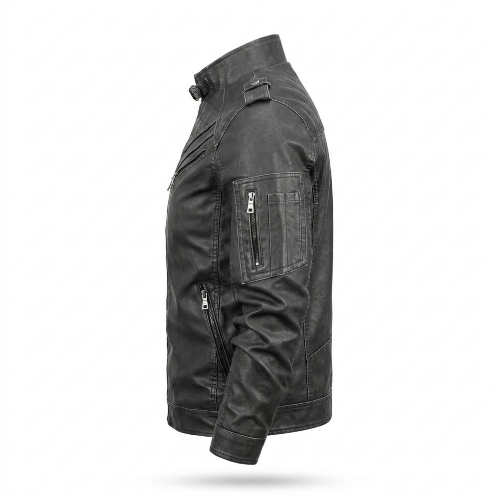 Mens Outlet House - Milor | Quilted Fitted Leather Jacket Men