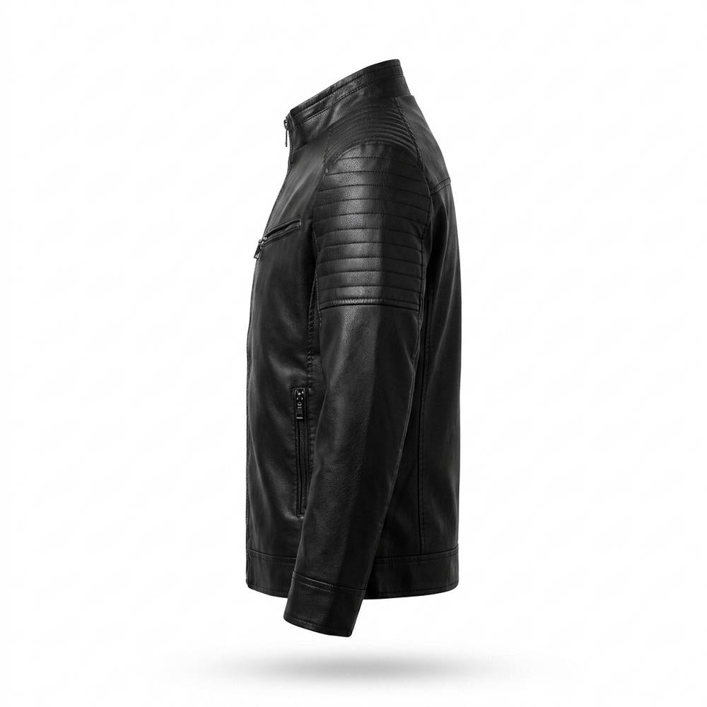 Mens Outlet House - Ronal | Quilted Slim-Fit Leather Jacket Men