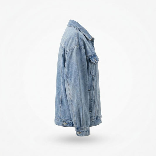 Mens Outlet House - Vulun | Oversized Button-Front Denim Jacket Women