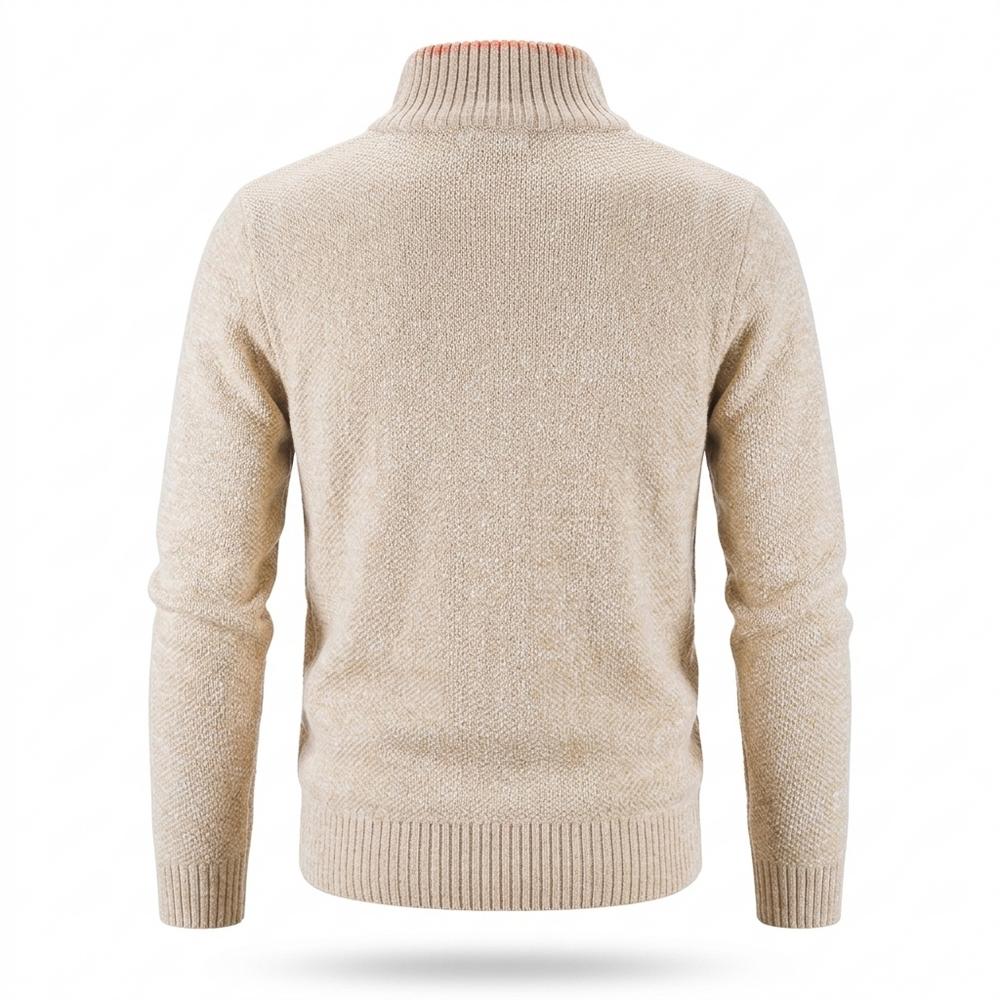Mens Outlet House - Samar | Zip-Up Lined Knit Cardigan Men