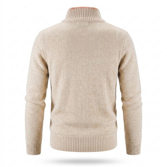 Mens Outlet House - Samar | Zip-Up Lined Knit Cardigan Men