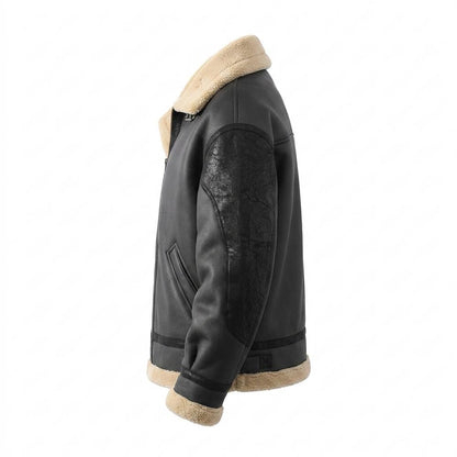Mens Outlet House - Tavar | Sherpa-Lined Faux Leather Jacket Men