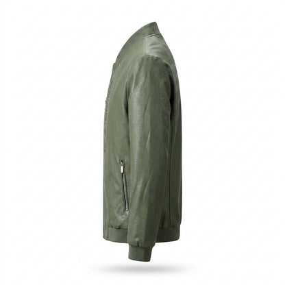 Mens Outlet House - Nemar | Zip-Up Slim-Fit Leather Jacket Men