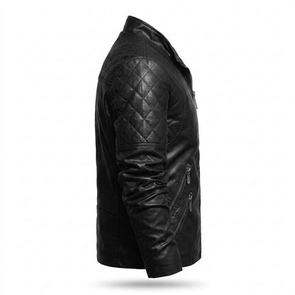 Mens Outlet House - Davin | Quilted Tailored Leather Jacket Men