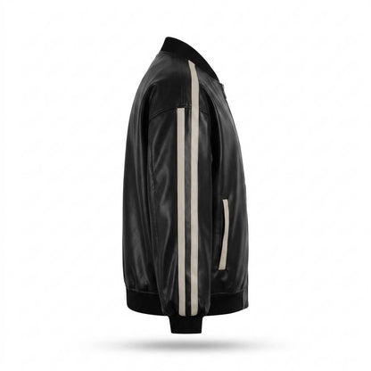 Mens Outlet House - Mimon | Faux-Leather Striped Jacket Unisex