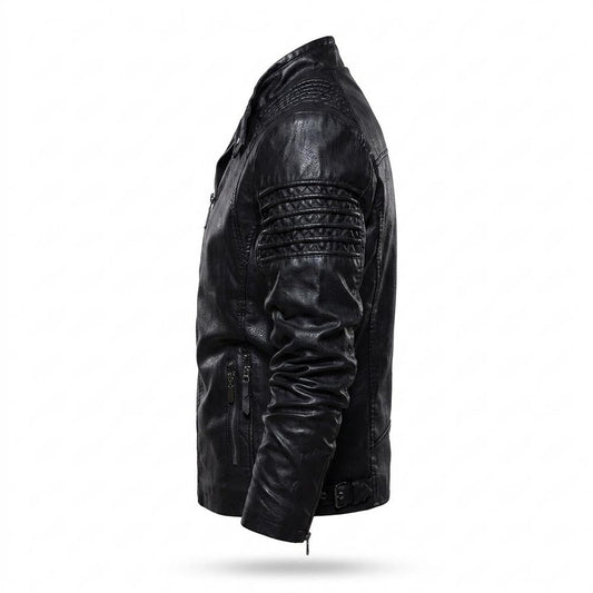 Mens Outlet House - Latir | Quilted Lined Leather Jacket Men