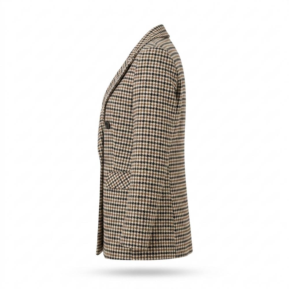 Mens Outlet House - Yonal | Double-Breasted Houndstooth Blazer Women