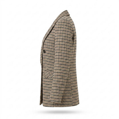 Mens Outlet House - Yonal | Double-Breasted Houndstooth Blazer Women