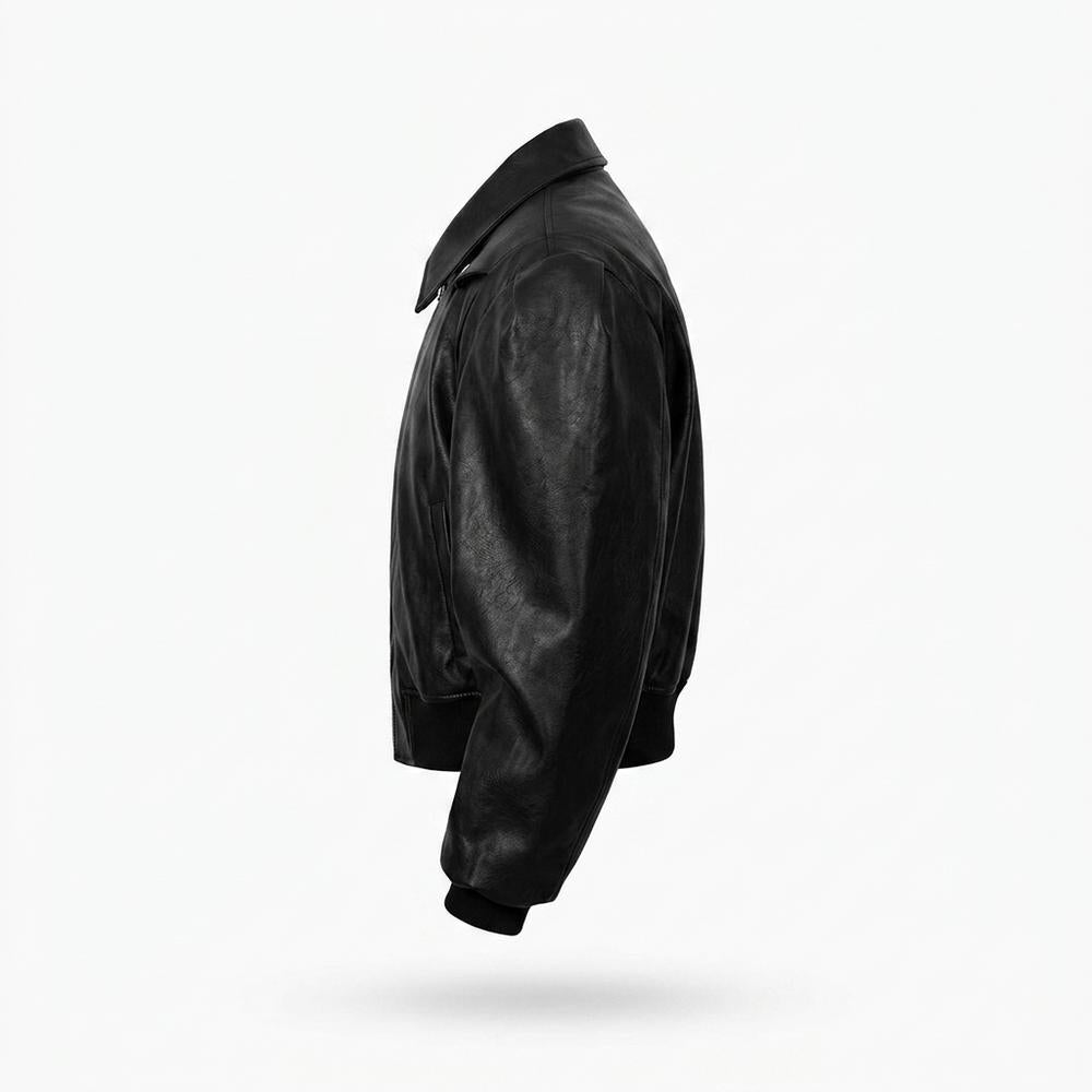 Mens Outlet House - Mikar | Cropped Padded Leather Jacket Unisex