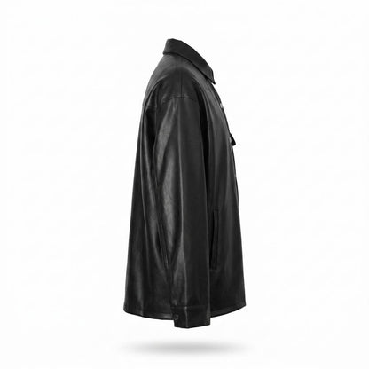 Mens Outlet House - Nedar | Two-Tone Faux Leather Jacket Unisex